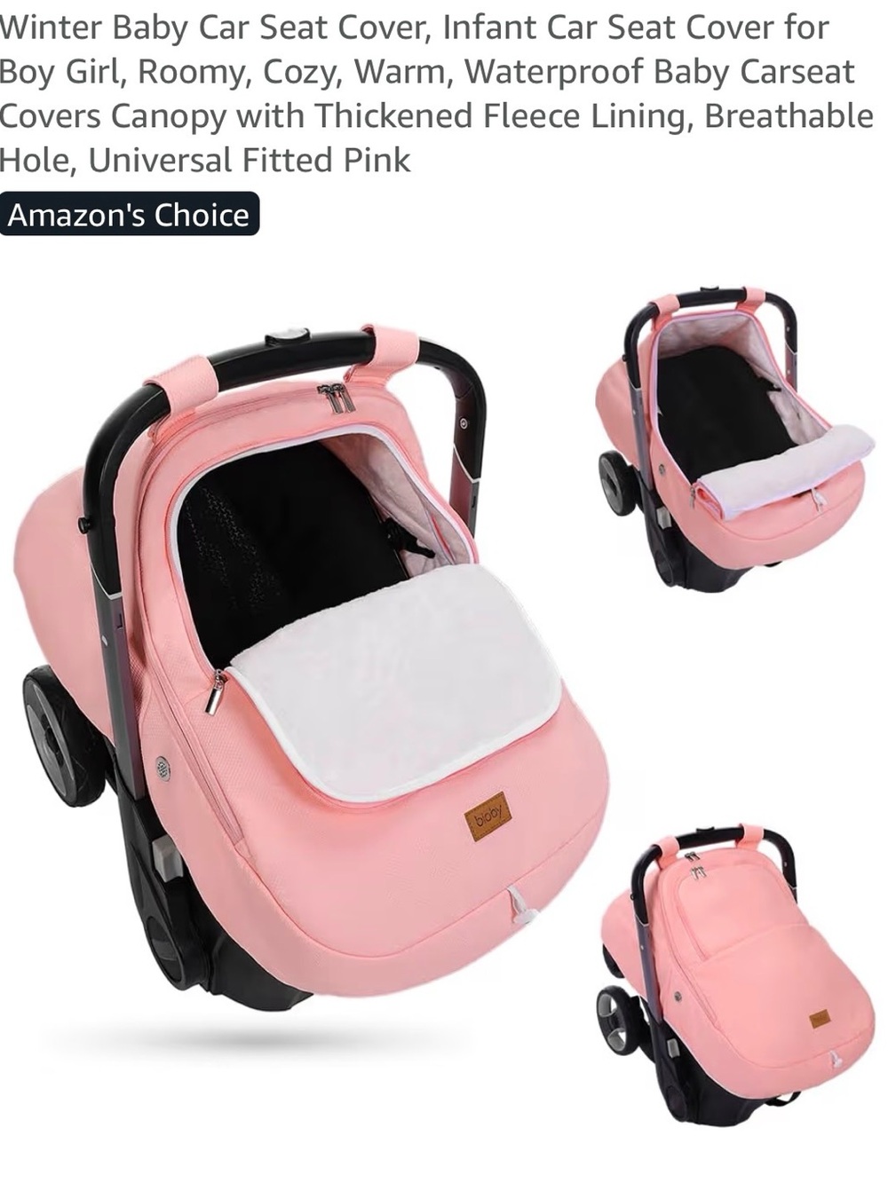 BLACK Infant Car Seat Cover — NWT